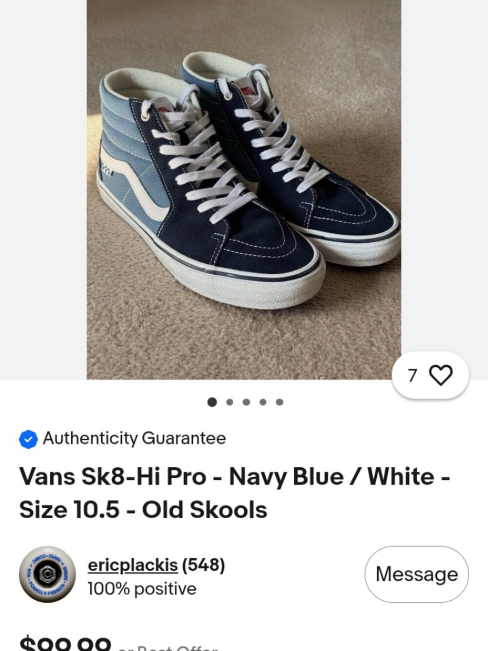 Vans sk8-hi navy blue